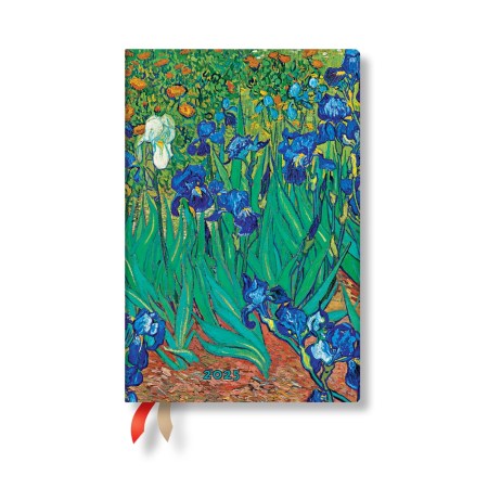 Van Gogh’s Irises Mini 12-month Horizontal Hardback Dayplanner 2025 (Elastic Band Closure)
