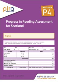 PiRA for Scotland P4, Autumn PK10 (Progress in Reading Assessment)
