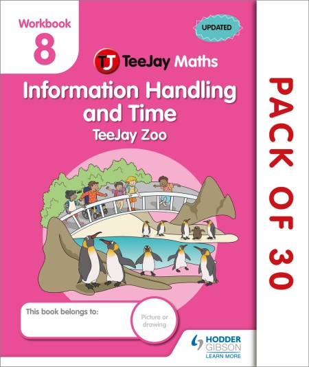 TeeJay Maths CfE Early Level Workbook 8 (Pack of 30): Information Handling and Time: TeeJay Zoo