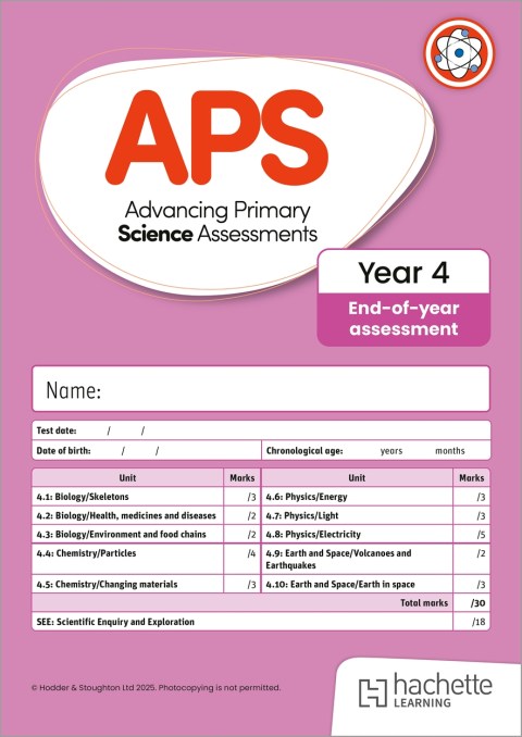 Advancing Primary Science Assessments, Year 4 End-of-Year Assessment, 10pk