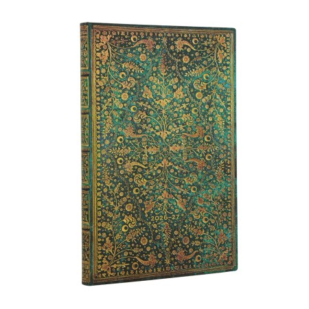 2027 Emerald Flower (Nature’s Grace) Maxi 18-Month Softcover Dayplanner (Elastic Band Closure) Vertical