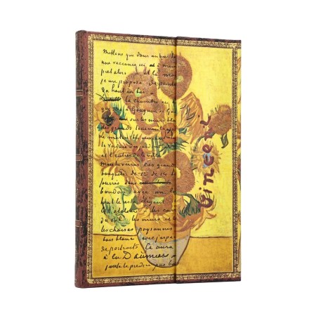 Van Gogh Sunflowers (Embellished Manuscripts Collection) Midi Lined Hardcover Journal (Elastic Band Closure)
