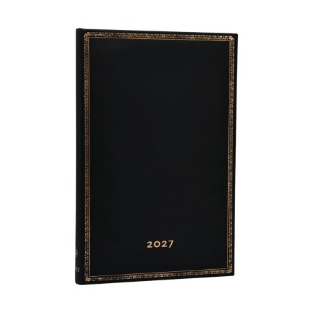 2027 Black Edition Maxi 12-Month Hardcover Dayplanner (Elastic Band Closure) Horizontal