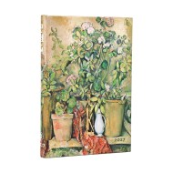 2027 Cezanne’s Terracotta Pots and Flowers Mini 12-Month Hardcover Dayplanner (Elastic Band Closure) Verso