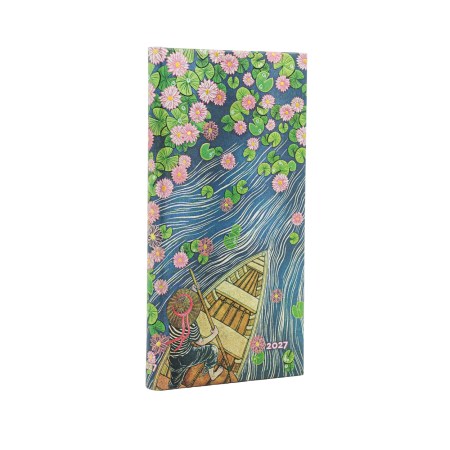 2027 Lotus River (Living with Yuko) Slim 12-Month Hardcover Dayplanner (Elastic Band Closure) Horizontal