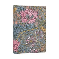 2027 Morris Pink Honeysuckle (William Morris) Maxi 12-Month Softcover Dayplanner (Elastic Band Closure) Horizontal