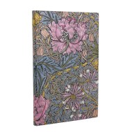 2027 Morris Pink Honeysuckle (William Morris) Mini 12-Month Hardcover Dayplanner (Elastic Band Closure) Daily